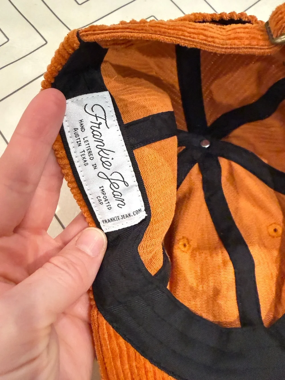 Frankie Jean Orange Corduroy ATX Hat
